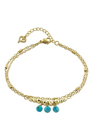 Loisir by Oxette Bratara placata cu aur de 18K, Auriu/Turcoaz