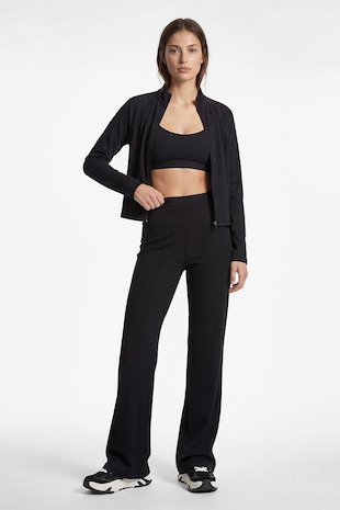 KOTON Bluza slim fit de trening cu fermoar, Negru