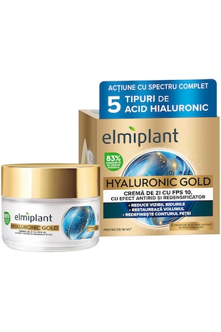 Elmiplant Crema de zi anti-rid Hyaluronic Gold, 50 ml