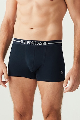 U.S. Polo Assn. Set de boxeri cu banda logo in talie - 3 perechi, Bleumarin