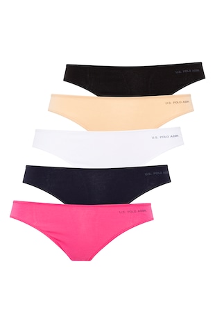 U.S. Polo Assn. Set de chiloti din amestec de modal cu detaliu logo - 5 perechi, Multicolor