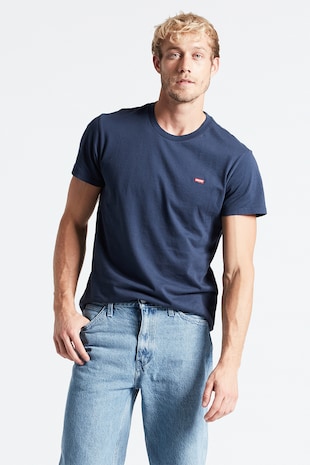 Levi's Tricou cu decolteu la baza gatului, Albastru inchis