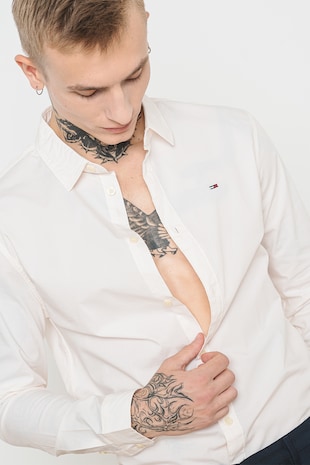 Szűk fazonú organikuspamut tartalmú ing