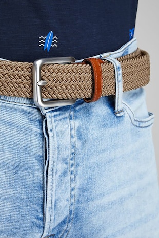 Jack & Jones Curea impletita cu insertii din piele