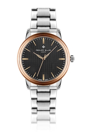 Philipp Blanc Ceas quartz unisex in doua nuante, Argintiu/Auriu rose