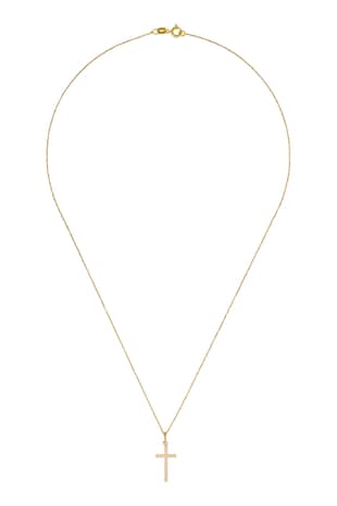 L'Instant D'or Colier de argint placat cu cruciulita din aur de 9K, Auriu