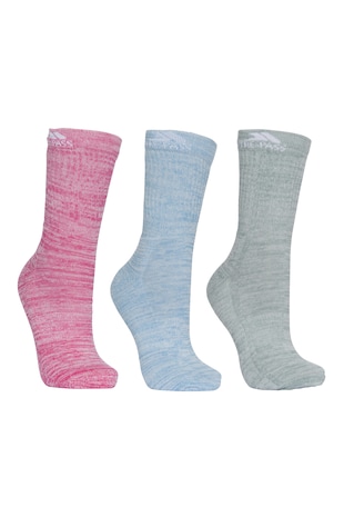Trespass Set de sosete pentru trekking Helvellyn - 3 perechi, Gri/Roz/Albastru