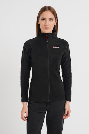 Geo Norway Bluza sport de fleece cu maneci raglan Tug, Negru
