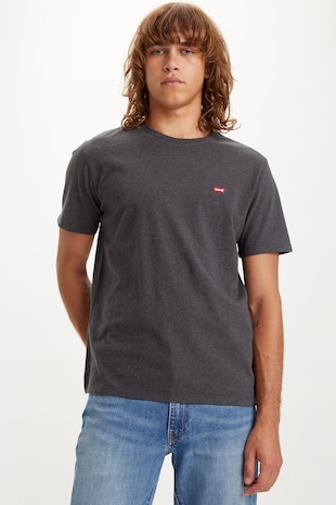 Levi's Tricou cu decolteu la baza gatului, Rosu/Gri inchis melange/Alb optic