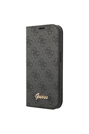 GUESS Husa tip carte PC/TPU 4G metalic pentru iPhone 14 Pro, Negru