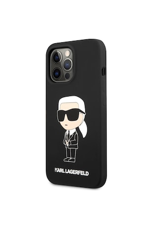 Karl Lagerfeld Husa de protectie silicon lichid Ikonik NFT pentru iPhone 13 Pro, Negru