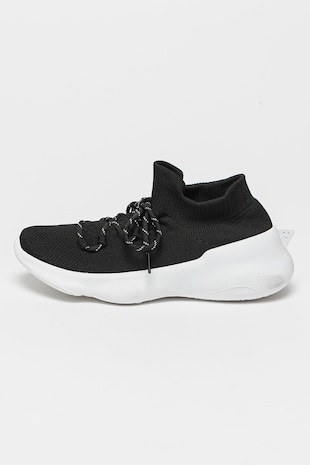 MUSK Pantofi sport slip-on cu model soseta, Alb/Negru