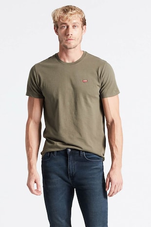 Levi's Tricou cu decolteu la baza gatului, Bej melange