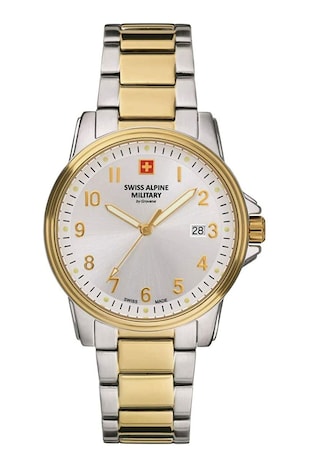 Swiss Alpine Military Ceas din otel inoxidabil, Silver/Gold