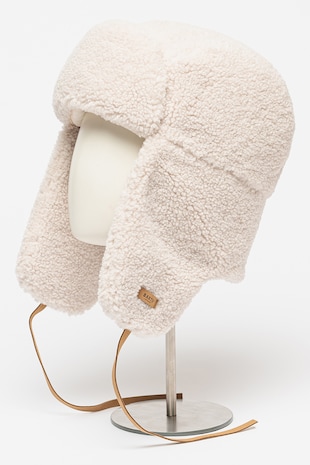 Barts Palarie ushanka de blana sintetica Lucerne, Alb murdar