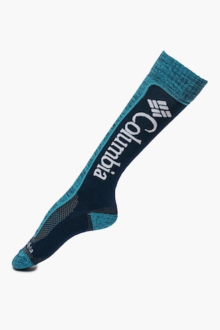 Columbia Sosete lungi unisex pentru trekking si drumetii Thermolite, Albastru petrol/Bleumarin