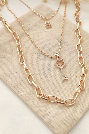 Atelier Miu Colier stratificat cu zirconia, Auriu