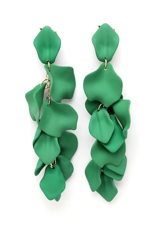 AVANT-GARDE PARIS Cercei in forma de petala placati cu aur de 18K, Verde/Auriu