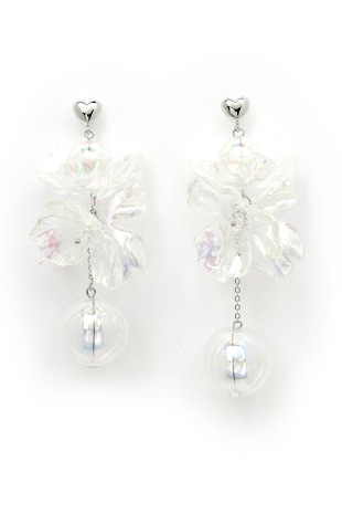 AVANT-GARDE PARIS Cercei cu Mother of Pearl, Alb/Argintiu