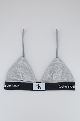 CALVIN KLEIN, Bustiera din amestec de modal cu banda logo, Alb, L