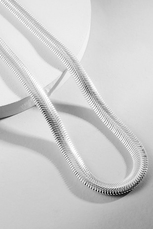 Atelier Miu Colier minimalist de lant, Argintiu