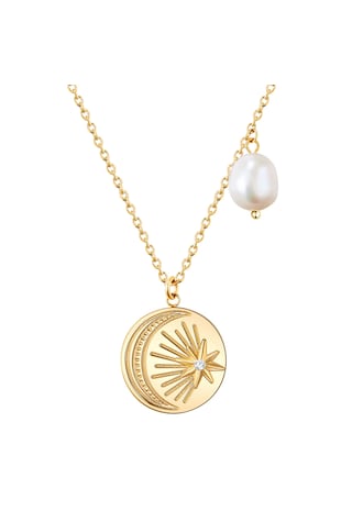 Valero Pearls Colier ajustabil, placat cu aur de 14K, Auriu
