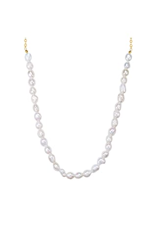 Lulu & Jane Colier placat cu aur de 14K si decorat cu perle, Alb