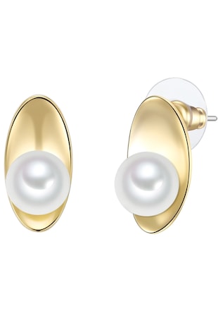 Lulu & Jane Cercei placati cu aur de 14K si decorati cu perle, Auriu