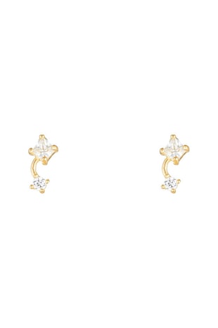 L'Instant D'or Cercei din aur de 9K, cu zirconia, Auriu