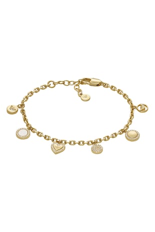 Emporio Armani Bratara ajustabila cu cristale, Auriu