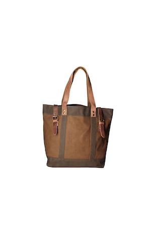 Gave Lux Geanta de umar cu model unisex si garnituri din piele, Maro taupe
