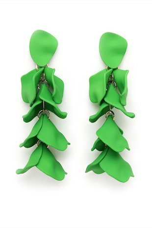 AVANT-GARDE PARIS Cercei drop cu model supradimensionat, Verde
