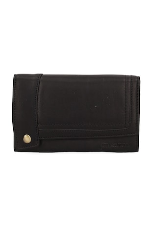 Hill Burry Portofel de piele cu capsa, Negru