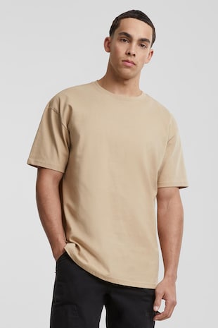 Urban Classics Tricou supradimensionat cu maneci cazute, Bej deschis