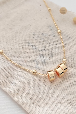Atelier Miu Colier cu elemente rotunde, Auriu