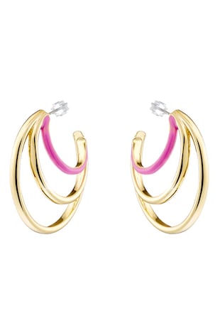 Loisir by Oxette Cercei placati cu aur de 18K, Auriu/Roz