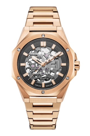 Christophe Duchamp Ceas automatic unisex din otel inoxidabil, Auriu rose