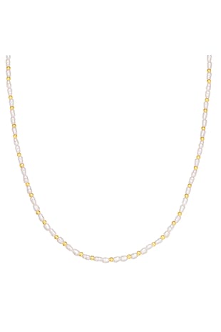 Eastside Colier placat cu aur de 14K, Alb