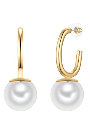Yokoamii Cercei drop cu perla sintetica si placati cu aur de 14K, Auriu