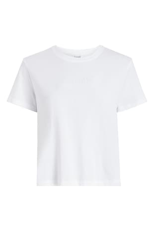 CALVIN KLEIN Tricou de pijama cu decolteu la baza gatului, Alb