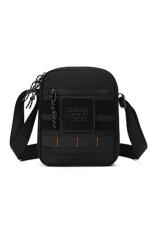 Aoking Geanta crossbody unisex din material textil, Negru