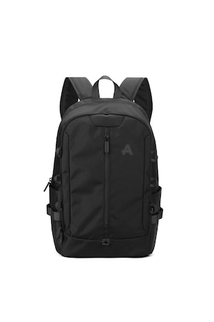 Aoking Rucsac din material textil cu model uni si barete laterale, Negru