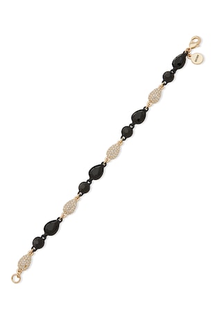 DKNY Bratara cu cristale de sticla Kenna, Auriu/Negru