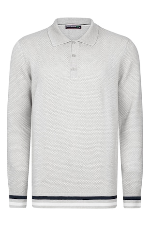 Felix Hardy Pulover polo cu accente in dungi, Albastru ultramarin/Alb optic/Gri deschis melange
