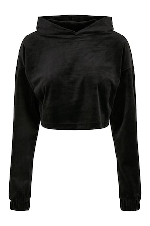 Urban Classics Hanorac crop cu maneci cazute, Negru