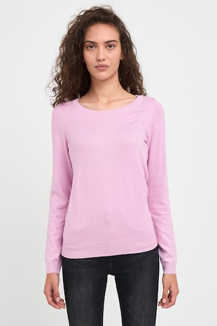 Lee Cooper Pulover uni cu decolteu rotund, Roz deschis