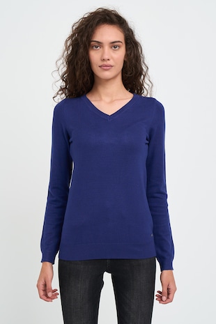 Lee Cooper Pulover cu decolteu in V, Albastru royal
