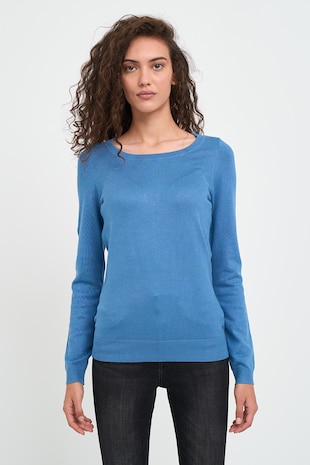 Lee Cooper Pulover uni cu decolteu rotund, Albastru deschis