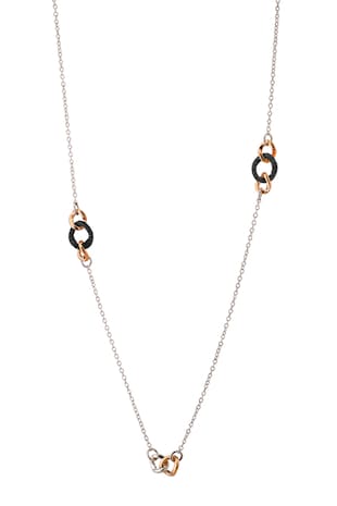 Loisir by Oxette Colier placat cu aur de 18K, Auriu rose, Negru/Auriu rose