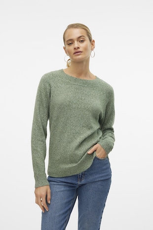 Vero Moda Pulover cu maneci raglan Doffy, Verde feriga